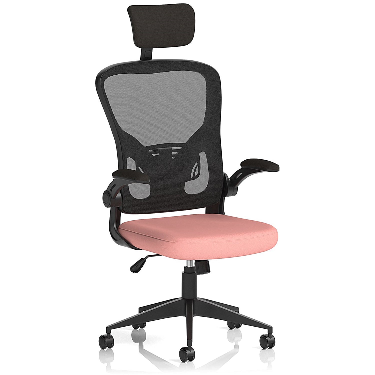Ace Executive Mesh Back Chair With Headrest, Folding Arms, Quest Shrimp Easy2Order : KCUP2379