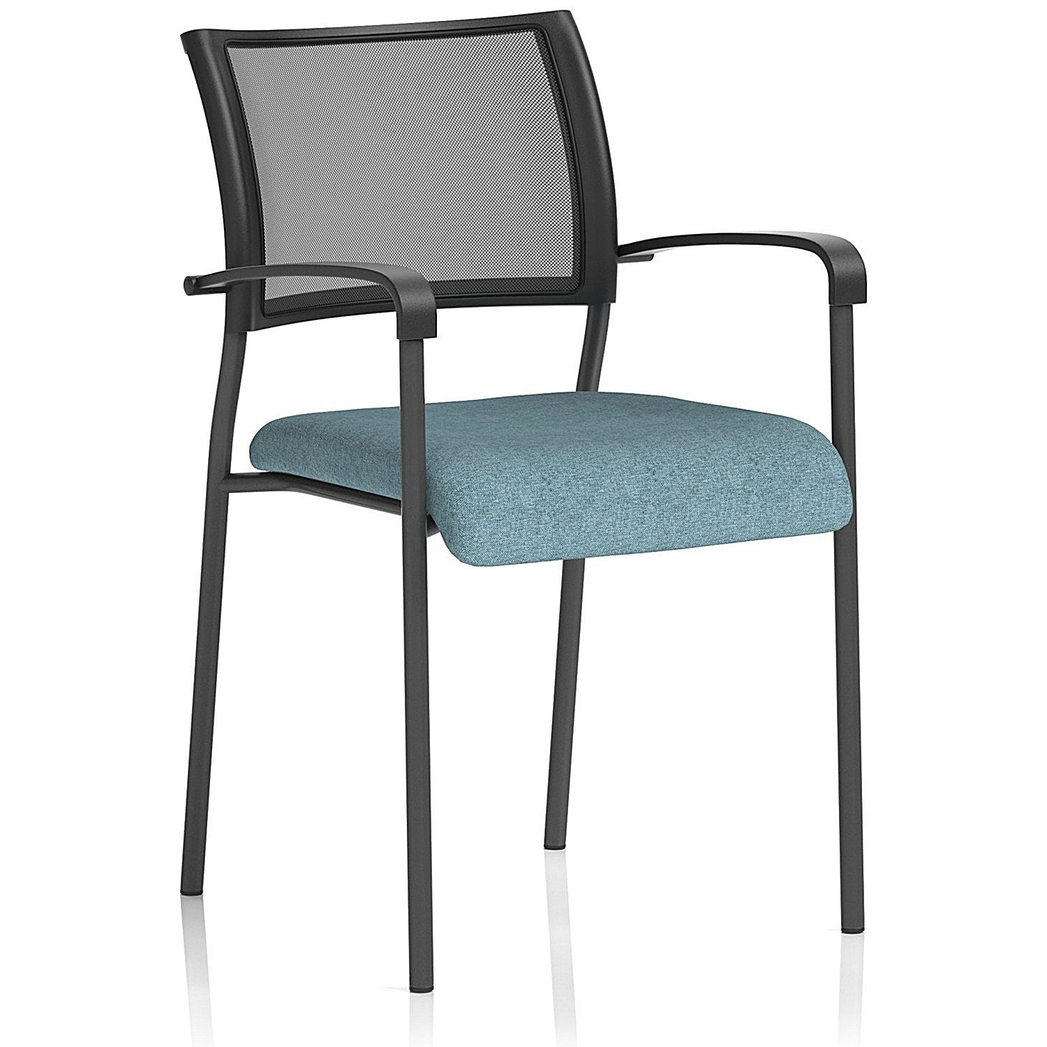 Brunswick Black Frame Mesh Back Chair, With Arms, Rivet Quench Easy2Order : KCUP2395