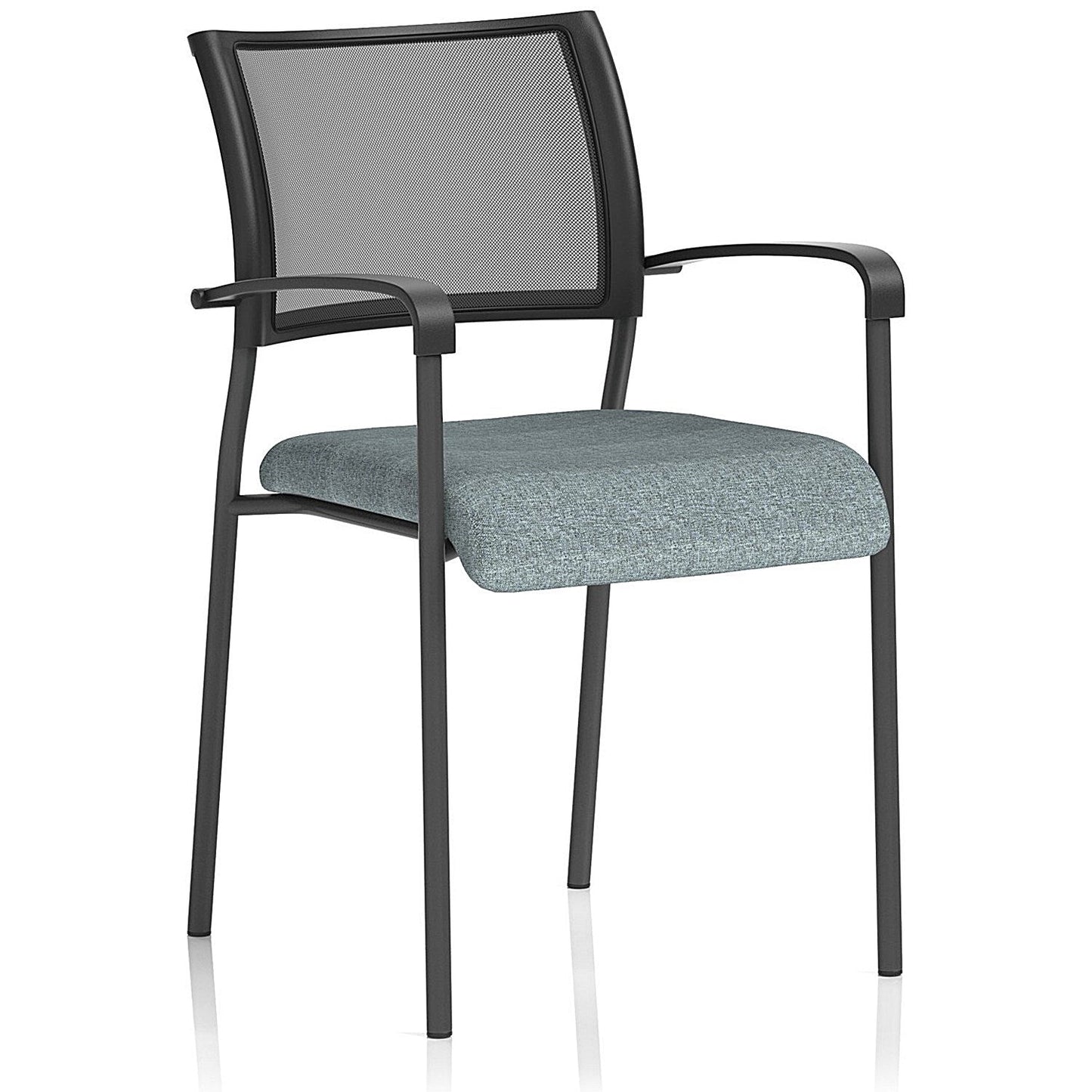 Brunswick Black Frame Mesh Back Chair, With Arms, Rivet Tensile Easy2Order : KCUP2396