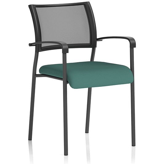 Brunswick Black Frame Mesh Back Chair, With Arms, Quest Kelp Easy2Order : KCUP2398