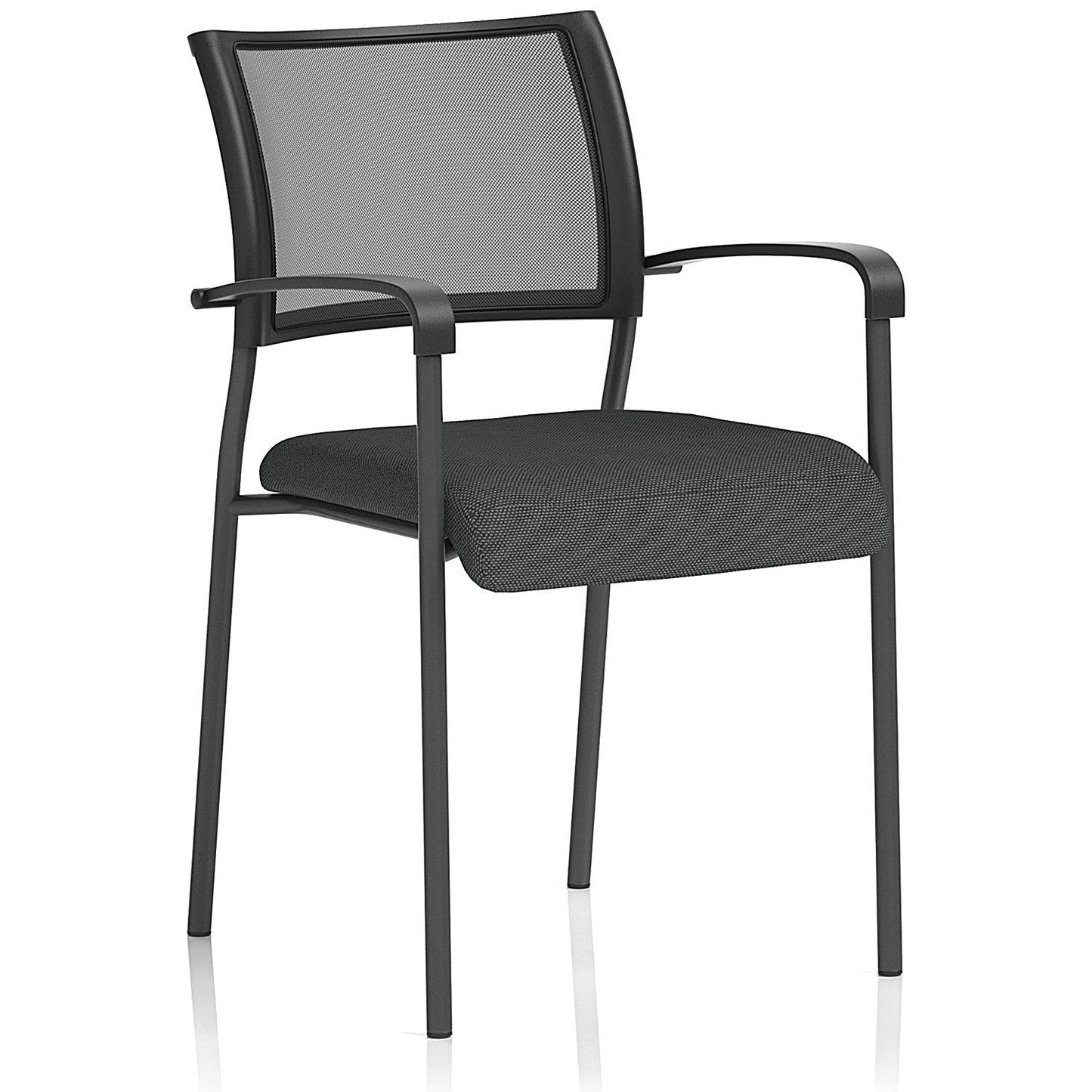 Brunswick Black Frame Mesh Back Chair, With Arms, Quest Mussel Easy2Order : KCUP2400