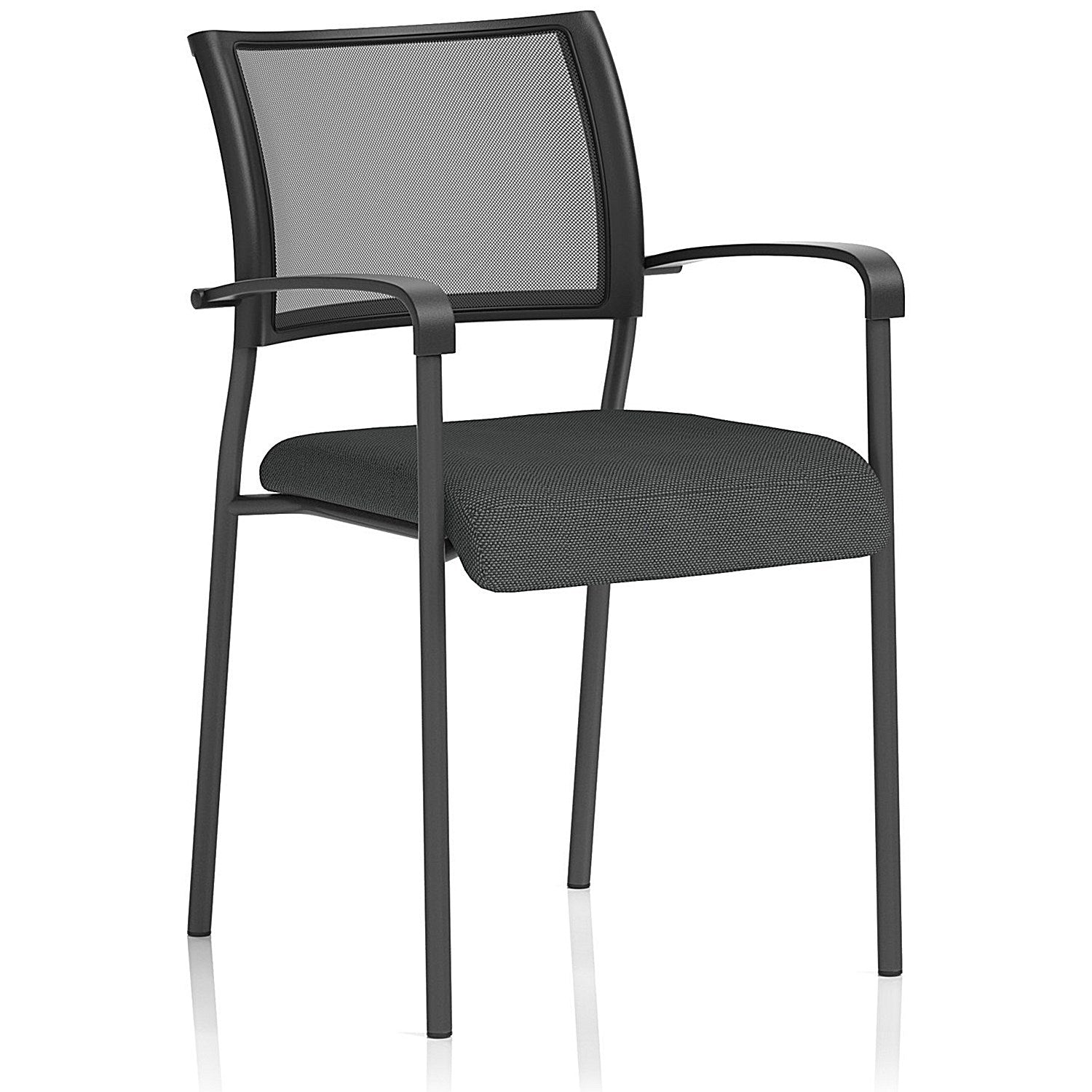Brunswick Black Frame Mesh Back Chair, With Arms, Quest Mussel Easy2Order : KCUP2400