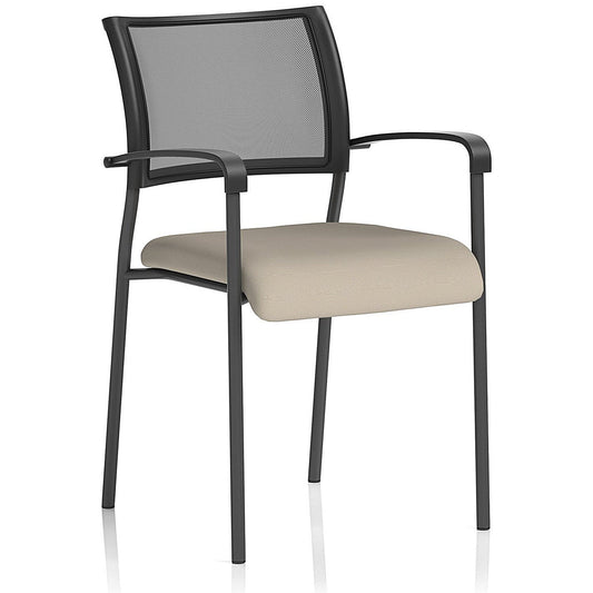 Brunswick Black Frame Mesh Back Chair, With Arms, Quest Salt Easy2Order : KCUP2401