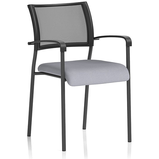 Brunswick Black Frame Mesh Back Chair, With Arms, Quest Shell Easy2Order : KCUP2402