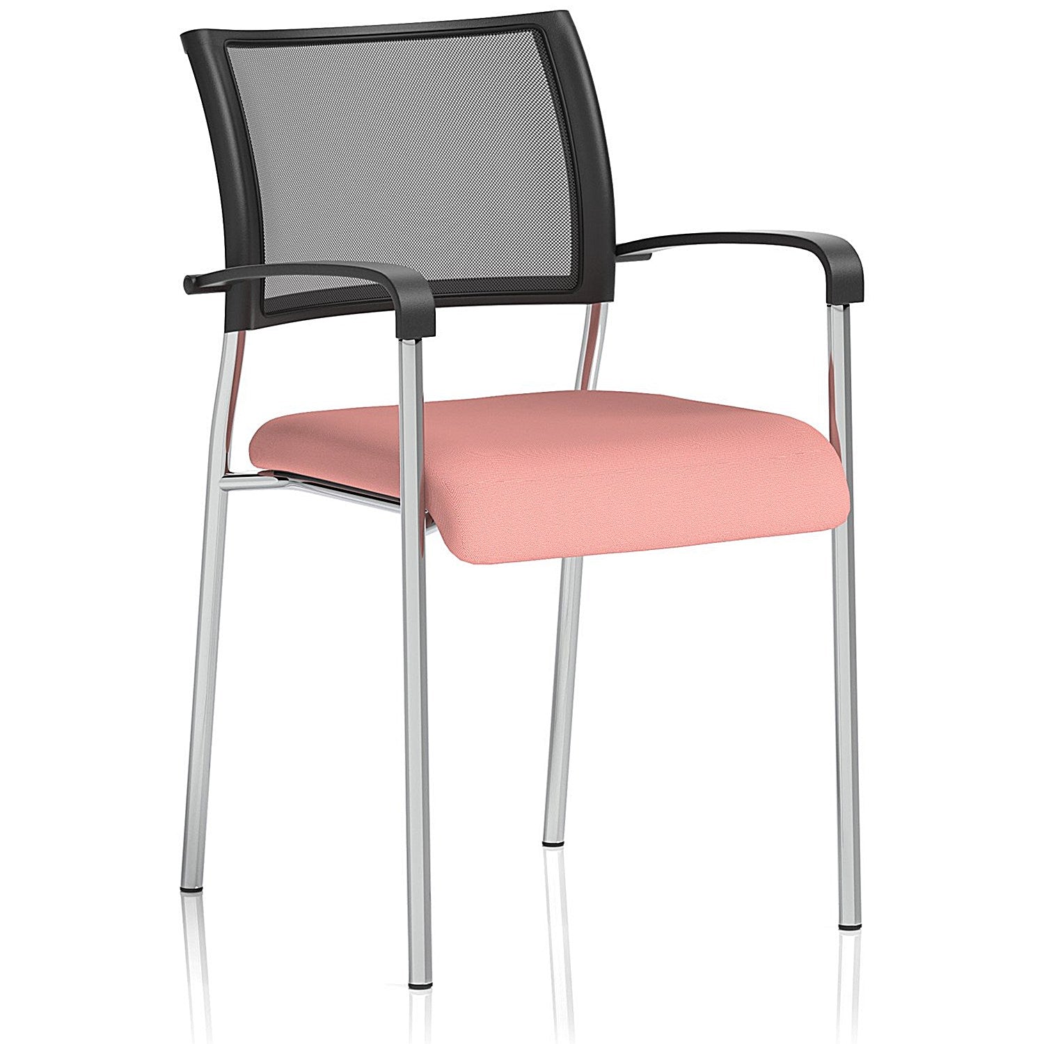 Brunswick Chrome Frame Mesh Back Chair, With Arms, Quest Shrimp Easy2Order : KCUP2427