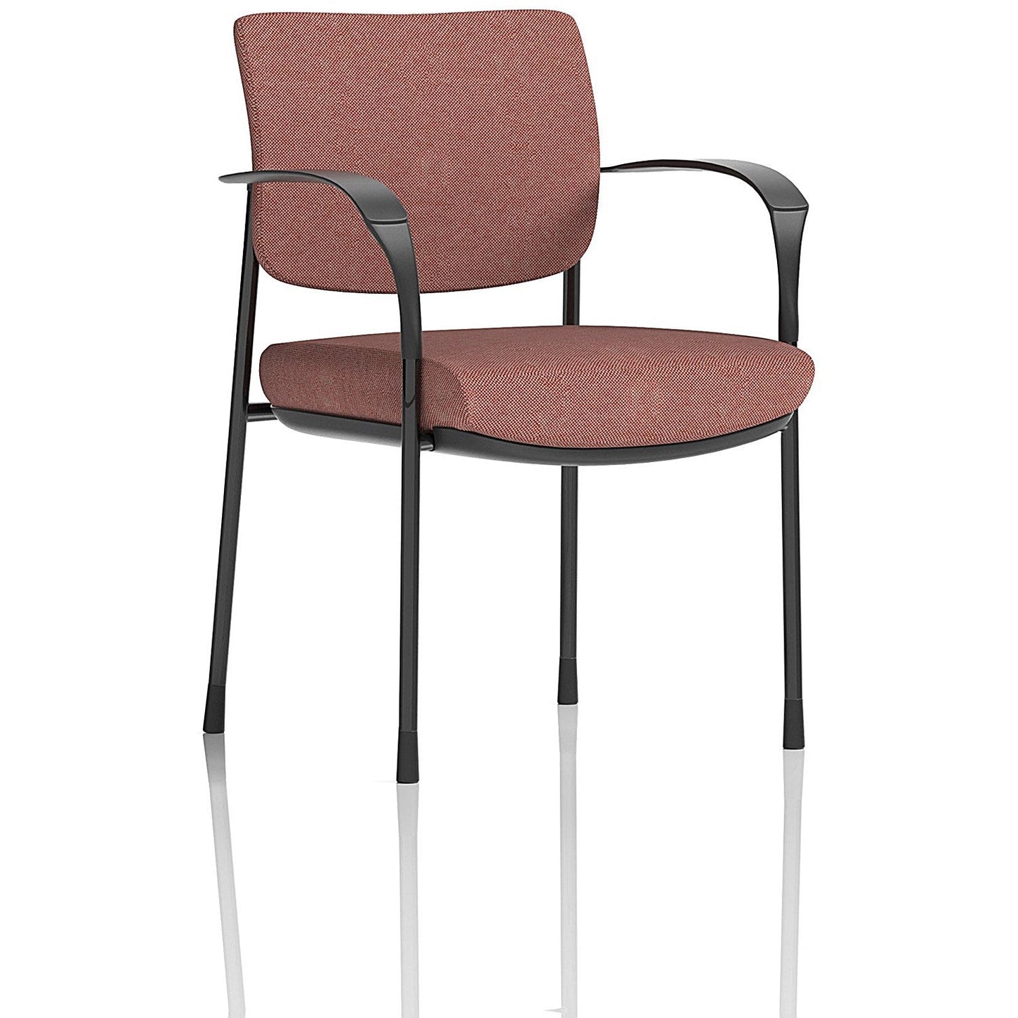 Brunswick Deluxe Black Frame Visitor Chair, With Arms, Rivet Forge Easy2Order : KCUP2441