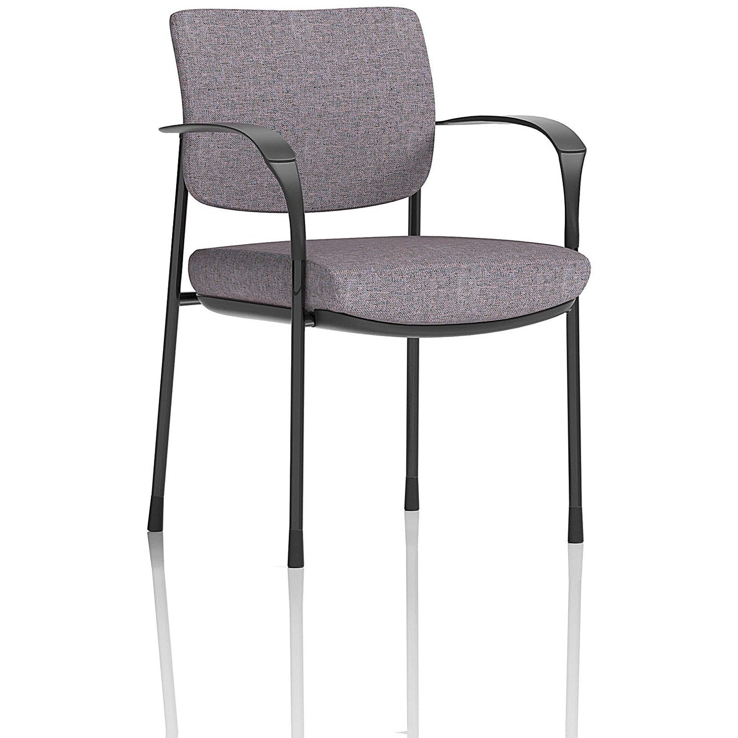 Brunswick Deluxe Black Frame Visitor Chair, With Arms, Rivet Fuse Easy2Order : KCUP2442
