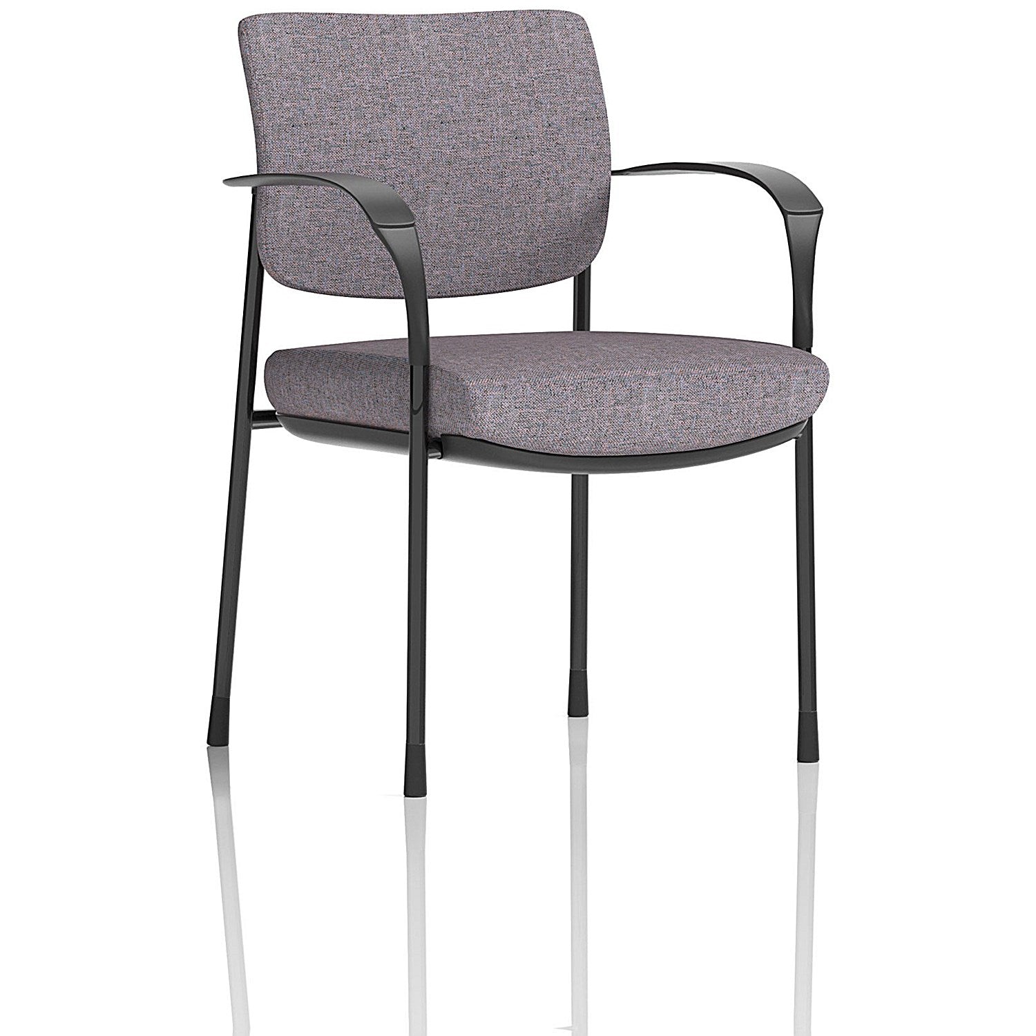Brunswick Deluxe Black Frame Visitor Chair, With Arms, Rivet Fuse Easy2Order : KCUP2442