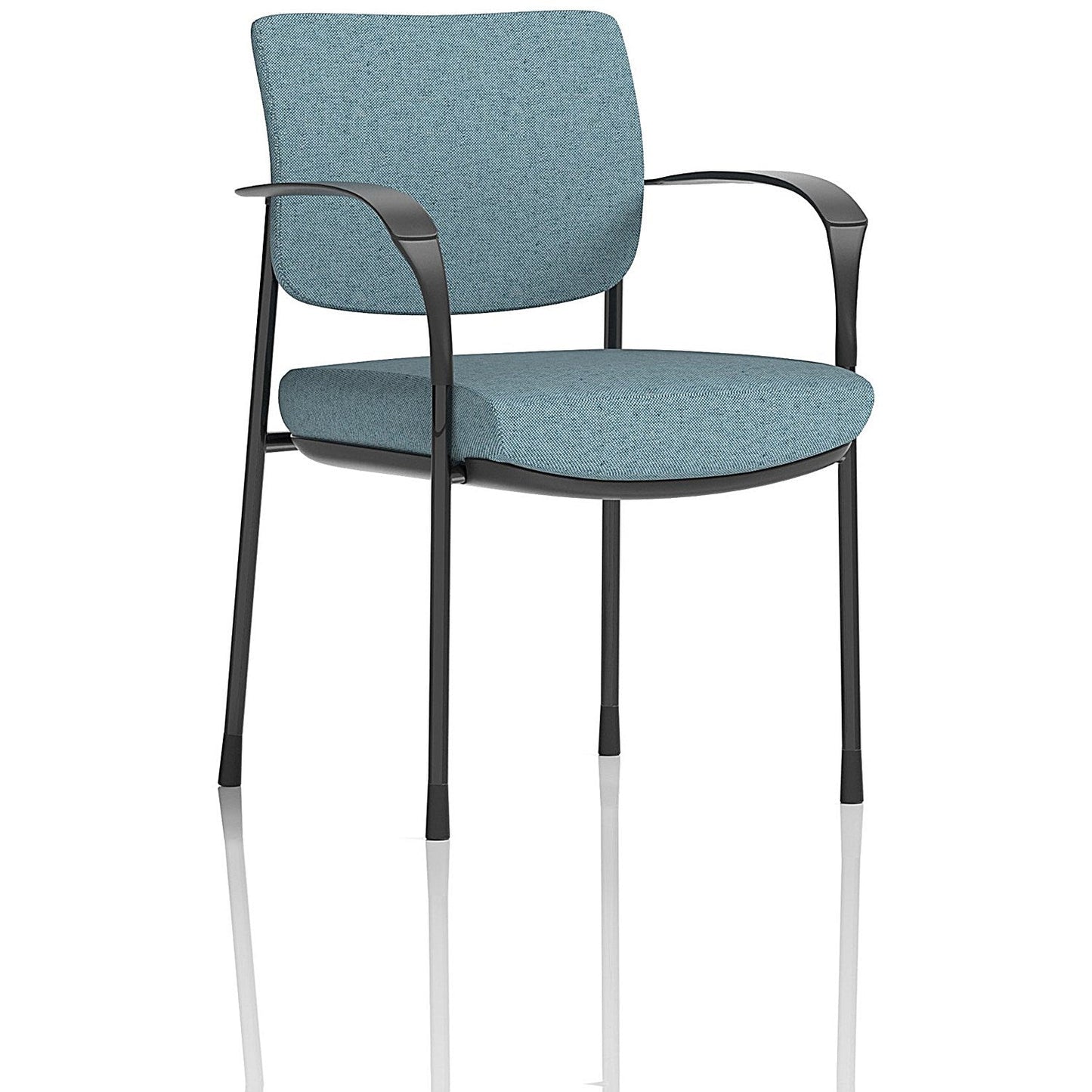 Brunswick Deluxe Black Frame Visitor Chair, With Arms, Rivet Quench Easy2Order : KCUP2443