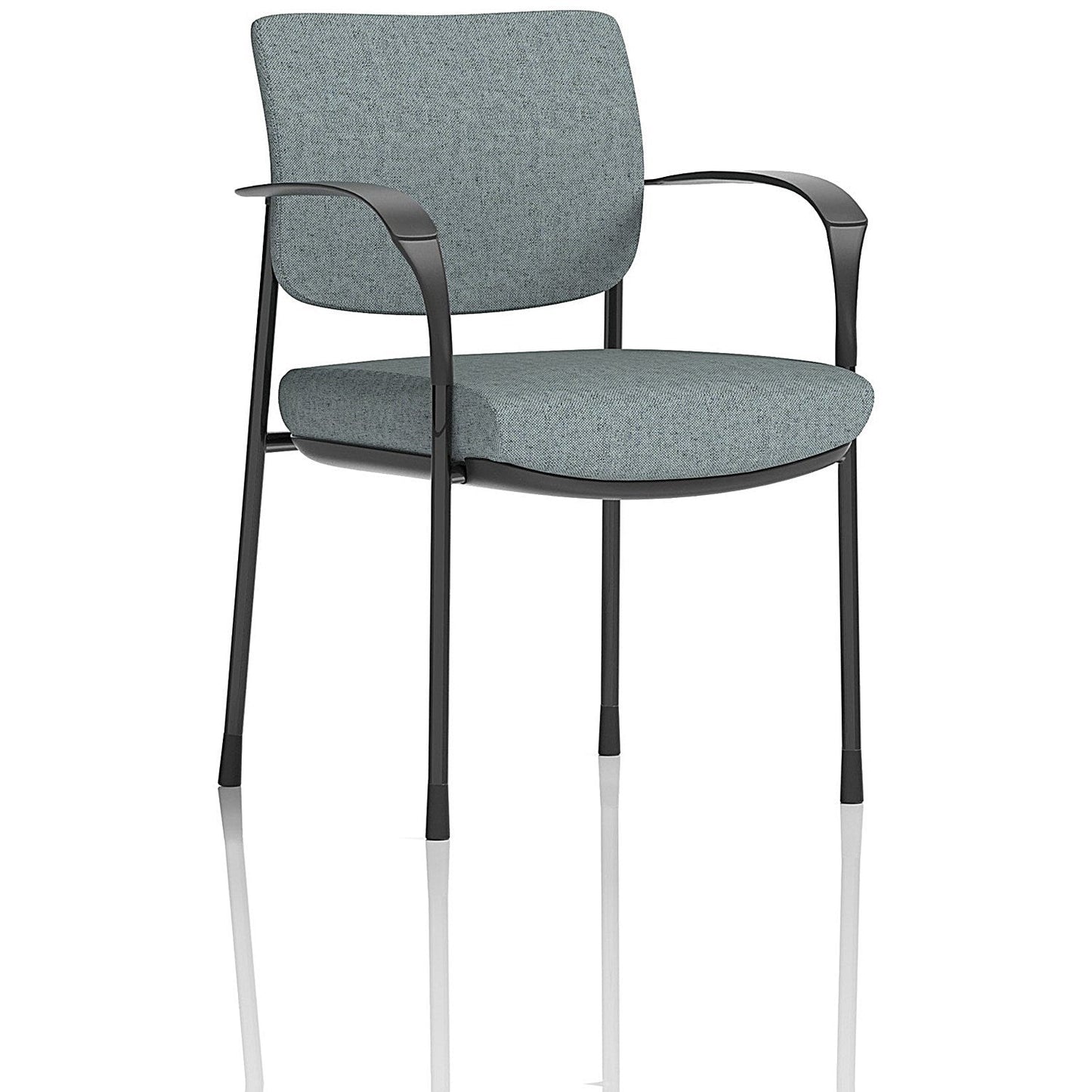 Brunswick Deluxe Black Frame Visitor Chair, With Arms, Rivet Tensile Easy2Order : KCUP2444