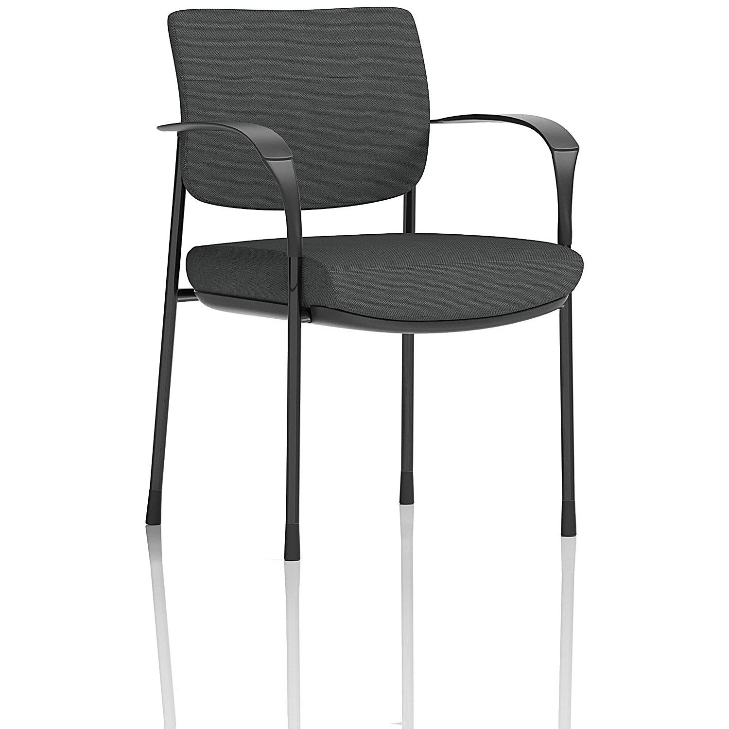 Brunswick Deluxe Black Frame Visitor Chair, With Arms, Quest Mussel Easy2Order : KCUP2448