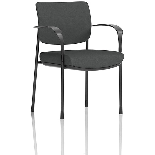 Brunswick Deluxe Black Frame Visitor Chair, With Arms, Quest Mussel Easy2Order : KCUP2448