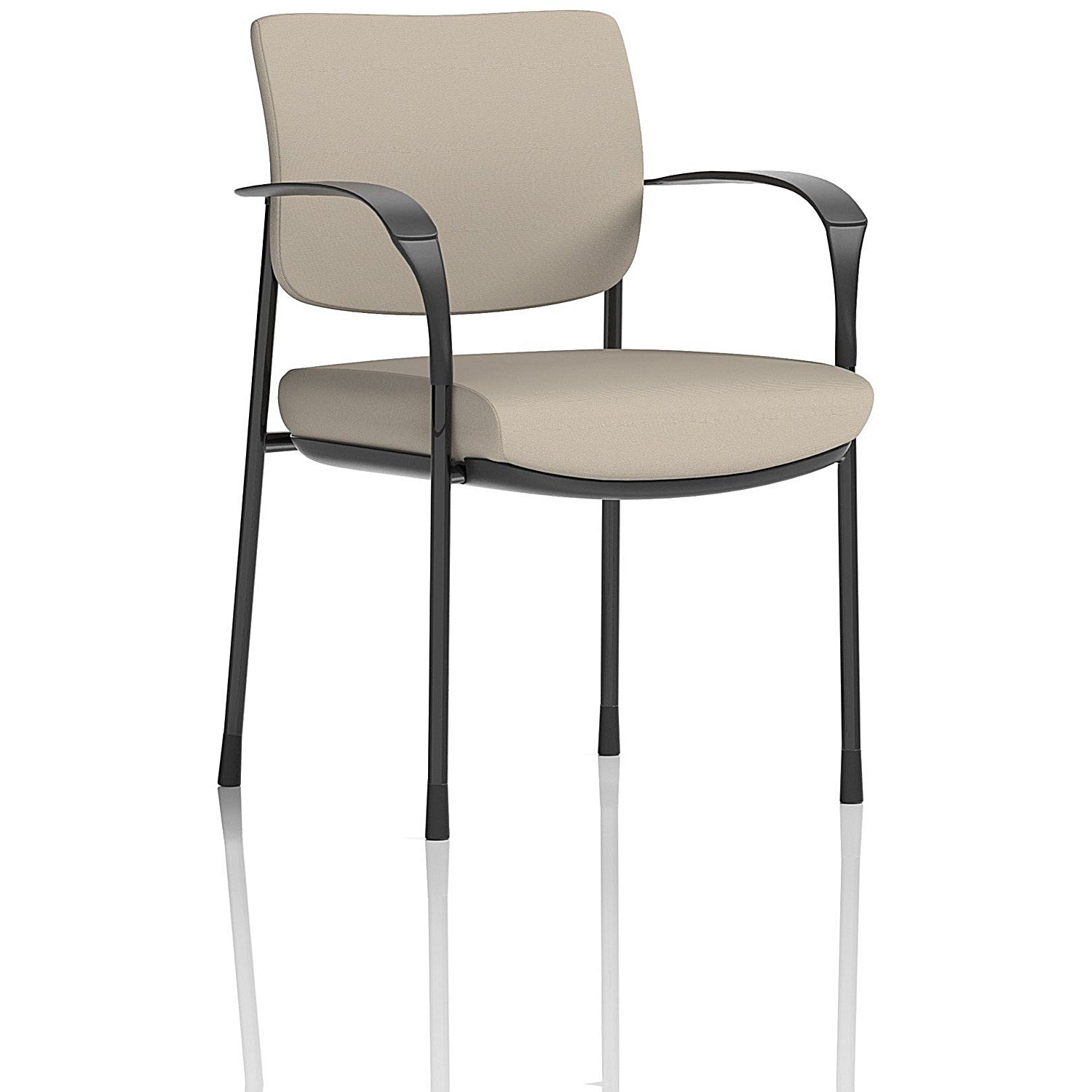 Brunswick Deluxe Black Frame Visitor Chair, With Arms, Quest Salt Easy2Order : KCUP2449
