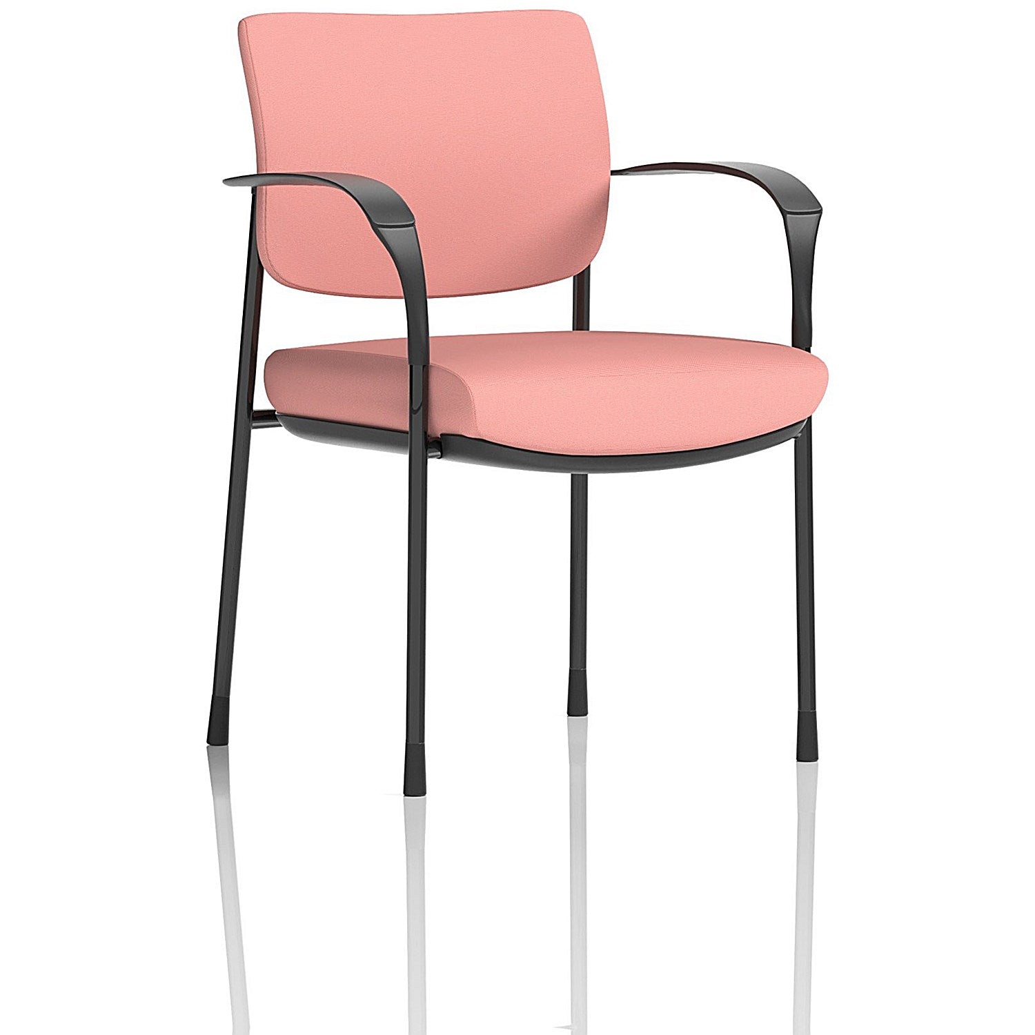 Brunswick Deluxe Black Frame Visitor Chair, With Arms, Quest Shrimp Easy2Order : KCUP2451