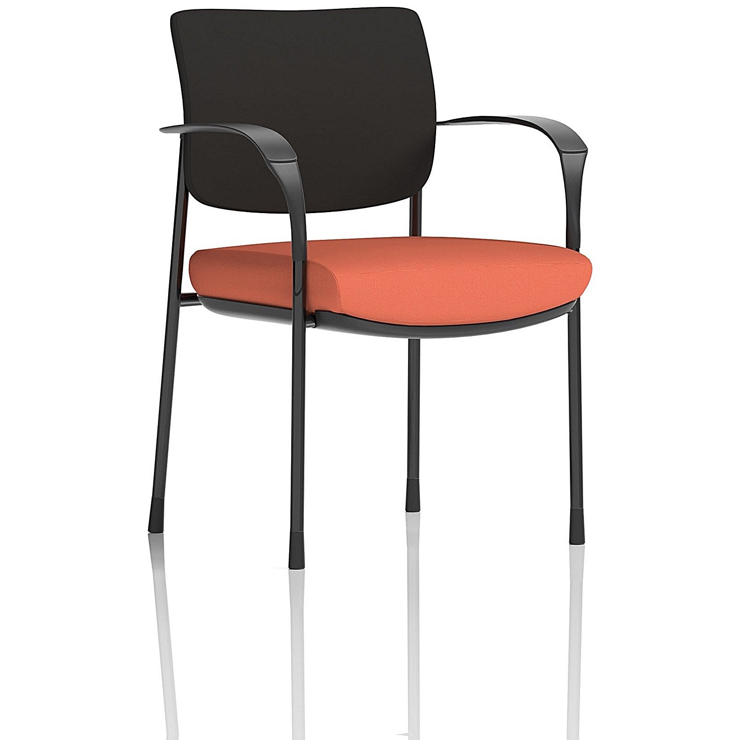 Brunswick Deluxe Black Frame Black Back Visitor Chair, With Arms, Quest Crab Easy2Order : KCUP2457