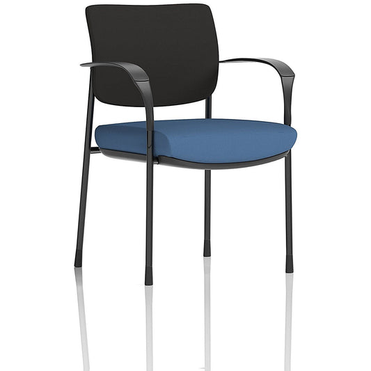 Brunswick Deluxe Black Frame Black Back Visitor Chair, With Arms, Quest Limpet Easy2Order : KCUP2459