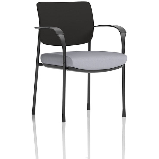 Brunswick Deluxe Black Frame Black Back Visitor Chair, With Arms, Quest Shell Easy2Order : KCUP2462