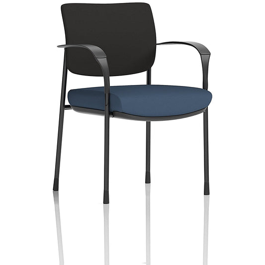 Brunswick Deluxe Black Frame Black Back Visitor Chair, With Arms, Quest Whelk Easy2Order : KCUP2464