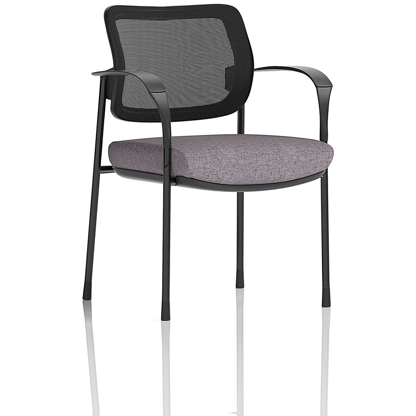 Brunswick Deluxe Black Frame Mesh Back Visitor Chair, With Arms, Rivet Fuse Easy2Order : KCUP2466