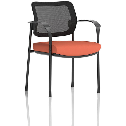 Brunswick Deluxe Black Frame Mesh Back Visitor Chair, With Arms, Quest Crab Easy2Order : KCUP2469