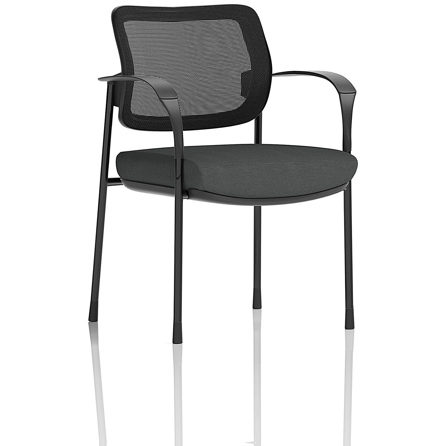 Brunswick Deluxe Black Frame Mesh Back Visitor Chair, With Arms, Quest Mussel Easy2Order : KCUP2472