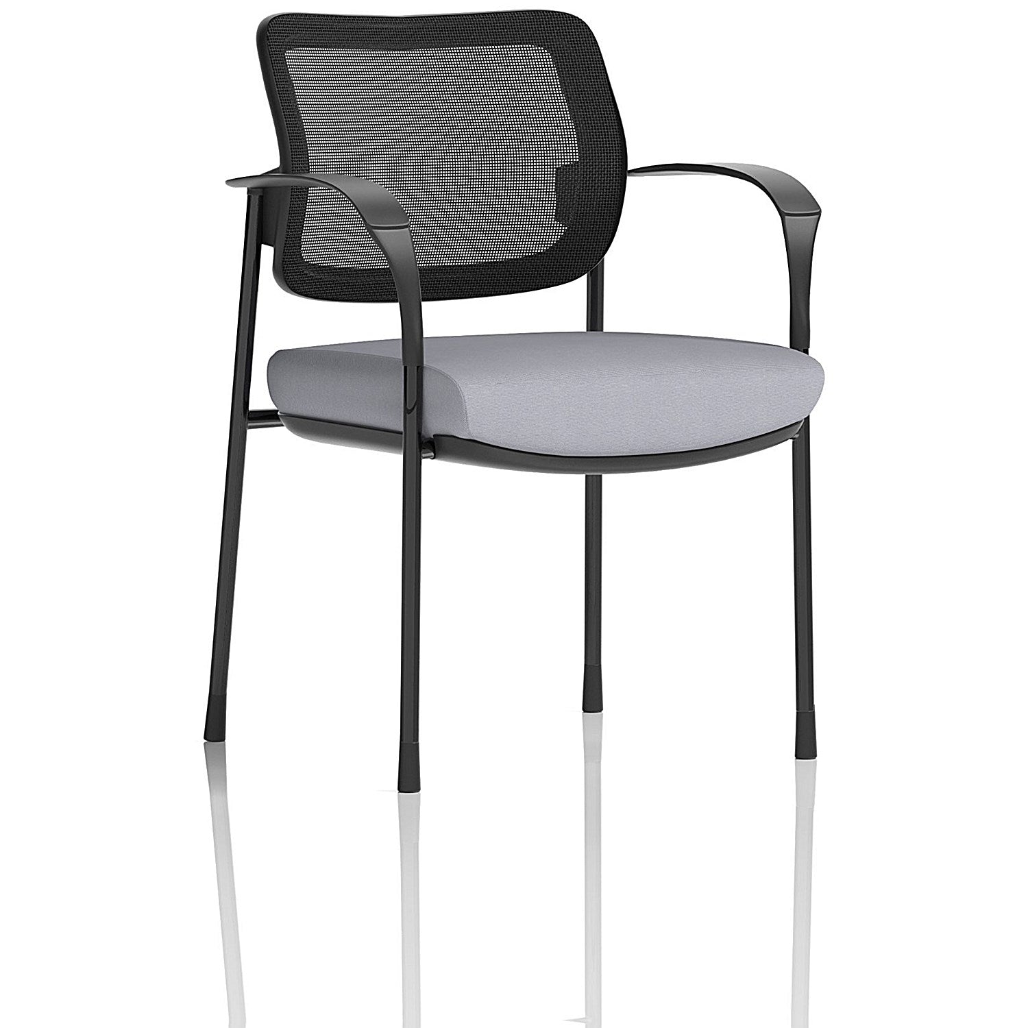 Brunswick Deluxe Black Frame Mesh Back Visitor Chair, With Arms, Quest Shell Easy2Order : KCUP2474