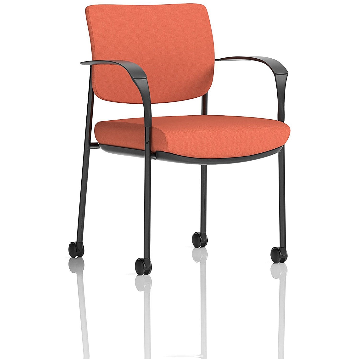 Brunswick Deluxe Black Frame Visitor Chair, With Arms and Castors, Quest Crab Easy2Order : KCUP2481