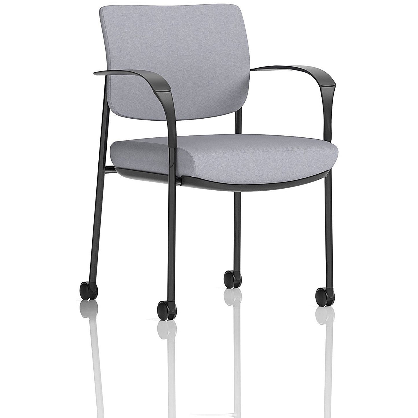 Brunswick Deluxe Black Frame Visitor Chair, With Arms and Castors, Quest Shell Easy2Order : KCUP2486