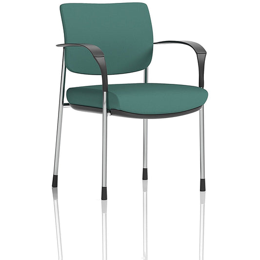 Brunswick Deluxe Chrome Frame Visitor Chair, With Arms, Quest Kelp Easy2Order : KCUP2518