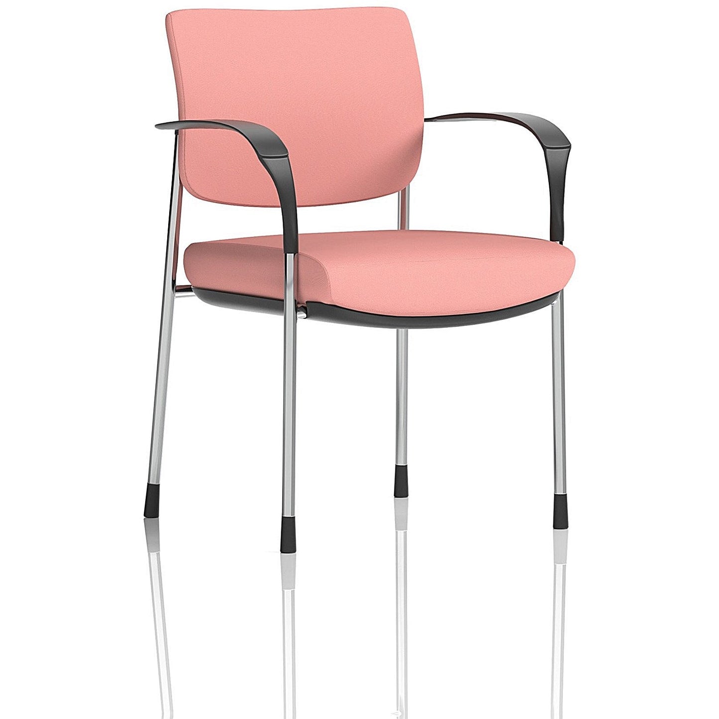 Brunswick Deluxe Chrome Frame Visitor Chair, With Arms, Quest Shrimp Easy2Order : KCUP2523