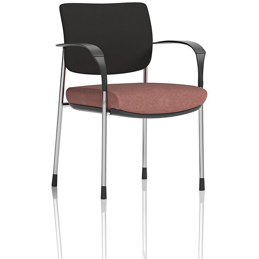 Brunswick Deluxe Chrome Frame Black Back Visitor Chair, With Arms, Rivet Forge Easy2Order : KCUP2525
