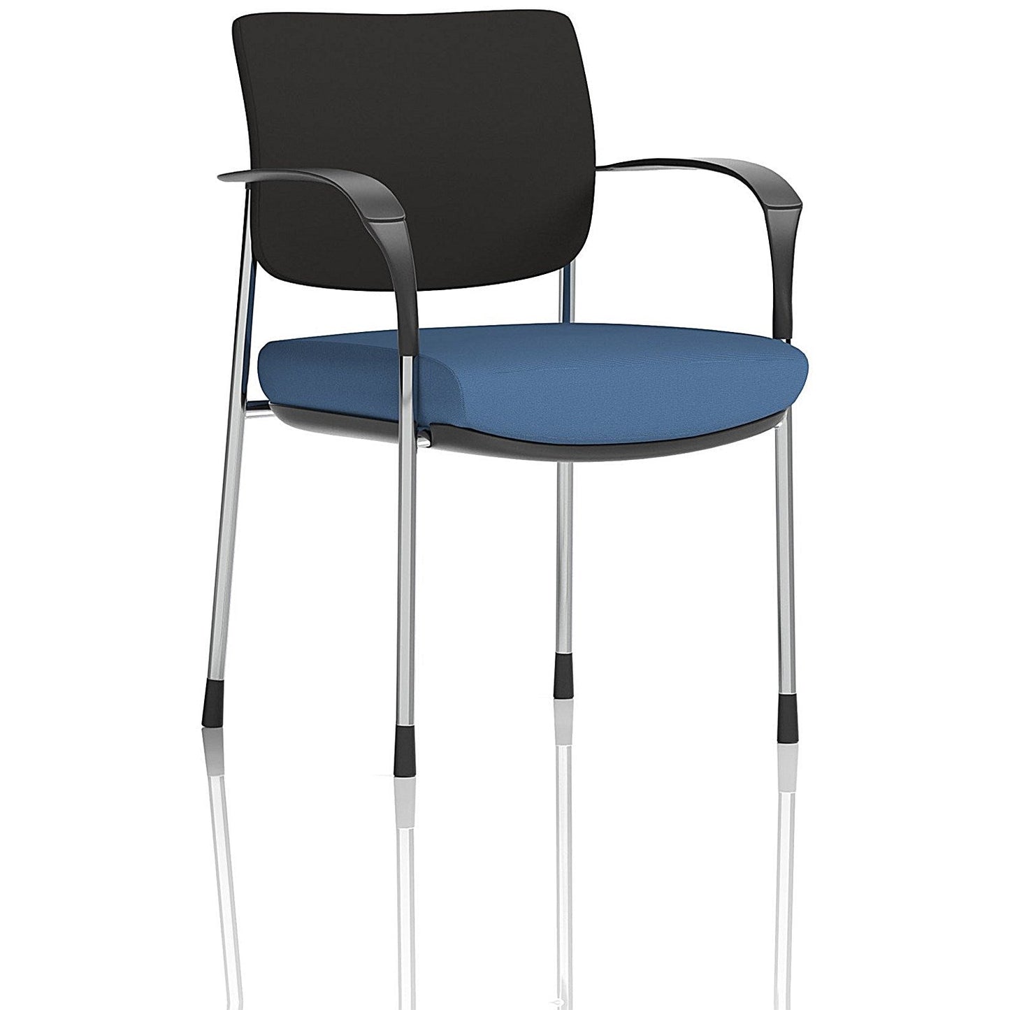 Brunswick Deluxe Chrome Frame Black Back Visitor Chair, With Arms, Quest Limpet Easy2Order : KCUP2531