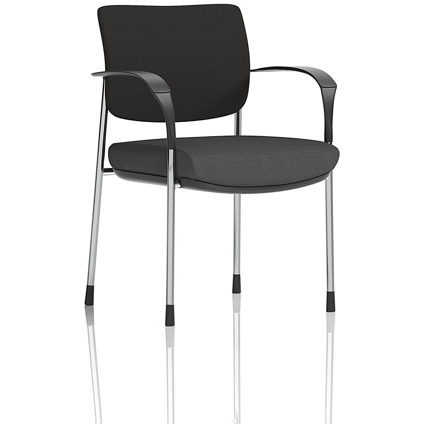 Brunswick Deluxe Chrome Frame Black Back Visitor Chair, With Arms, Quest Mussel Easy2Order : KCUP2532