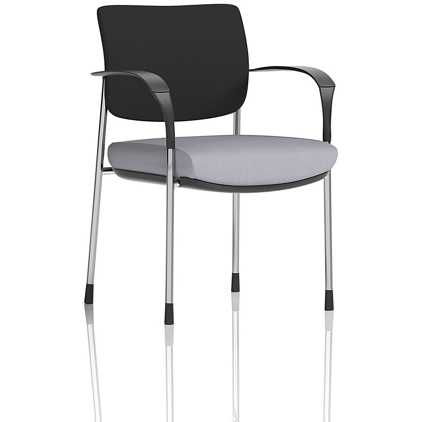 Brunswick Deluxe Chrome Frame Black Back Visitor Chair, With Arms, Quest Shell Easy2Order : KCUP2534