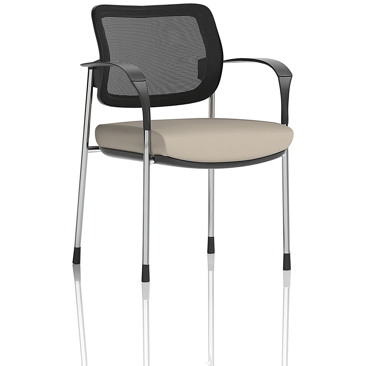 Brunswick Deluxe Chrome Frame Mesh Back Visitor Chair, With Arms, Quest Salt Easy2Order : KCUP2545