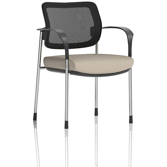 Brunswick Deluxe Chrome Frame Mesh Back Visitor Chair, With Arms, Quest Salt Easy2Order : KCUP2545