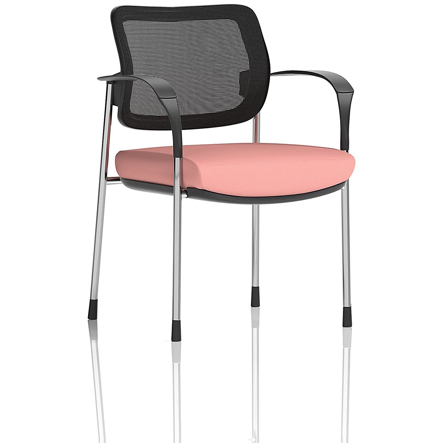 Brunswick Deluxe Chrome Frame Mesh Back Visitor Chair, With Arms, Quest Shrimp Easy2Order : KCUP2547