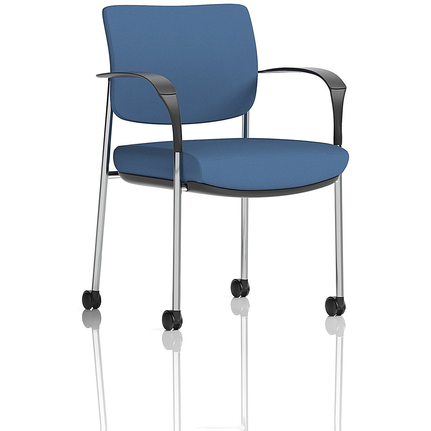 Brunswick Deluxe Chrome Frame Visitor Chair, With Arms and Castors, Quest Limpet Easy2Order : KCUP2555