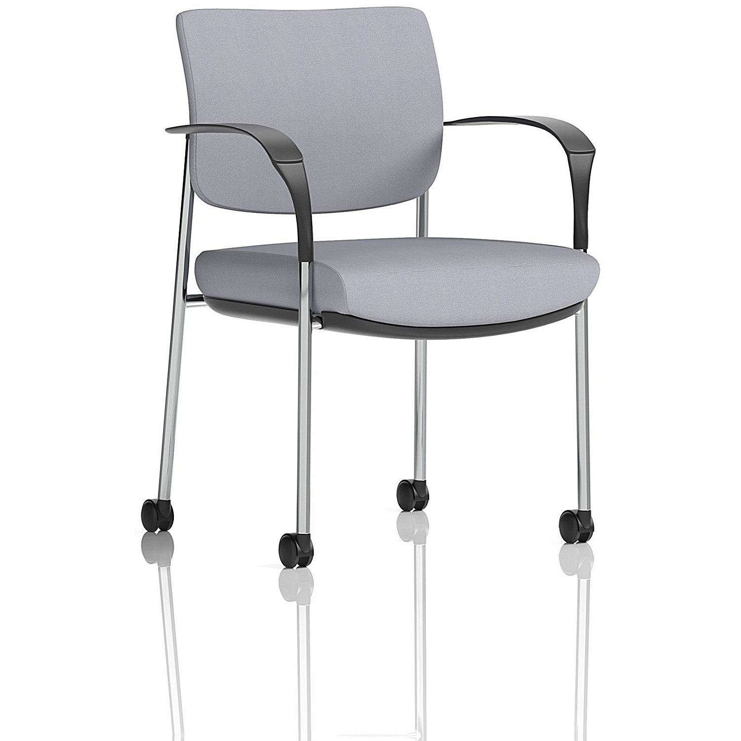 Brunswick Deluxe Chrome Frame Visitor Chair, With Arms and Castors, Quest Shell Easy2Order : KCUP2558