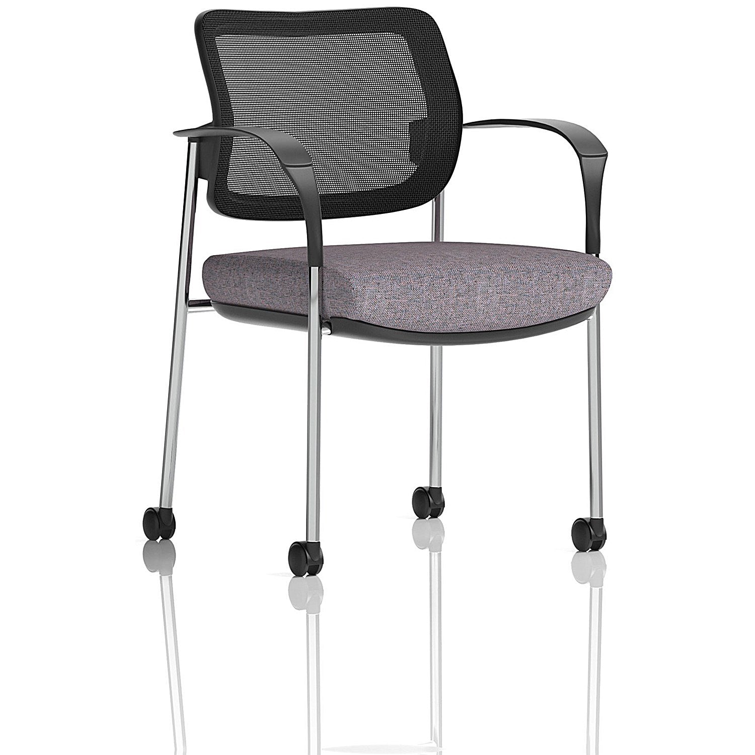 Brunswick Deluxe Chrome Frame Mesh Back Visitor Chair, With Arms and Castors, Rivet Fuse Easy2Order : KCUP2574