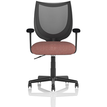 Camden Mesh Back Chair, Fixed Height Arms, Rivet Forge