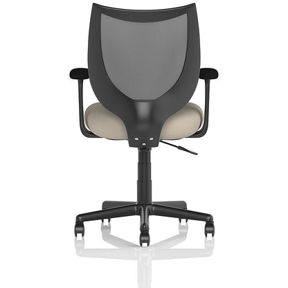 Camden Mesh Back Chair, Fixed Height Arms, Quest Salt
