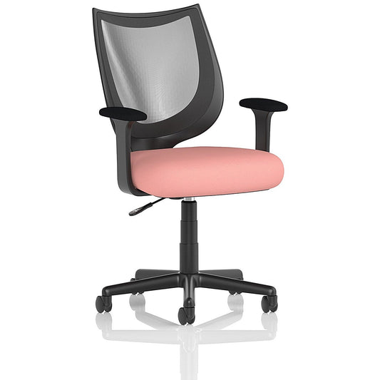 Camden Mesh Back Chair, Fixed Height Arms, Quest Shrimp