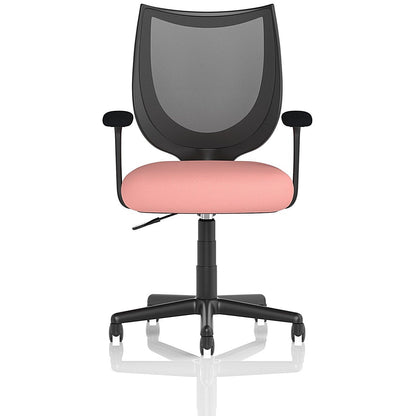 Camden Mesh Back Chair, Fixed Height Arms, Quest Shrimp