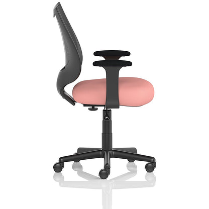 Camden Mesh Back Chair, Fixed Height Arms, Quest Shrimp
