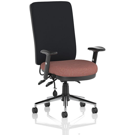 Chiro High Black Back Chair, Height Adjustable Arms, Rivet Forge Easy2Order : KCUP2633