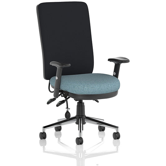 Chiro High Black Back Chair, Height Adjustable Arms, Rivet Quench Easy2Order : KCUP2635