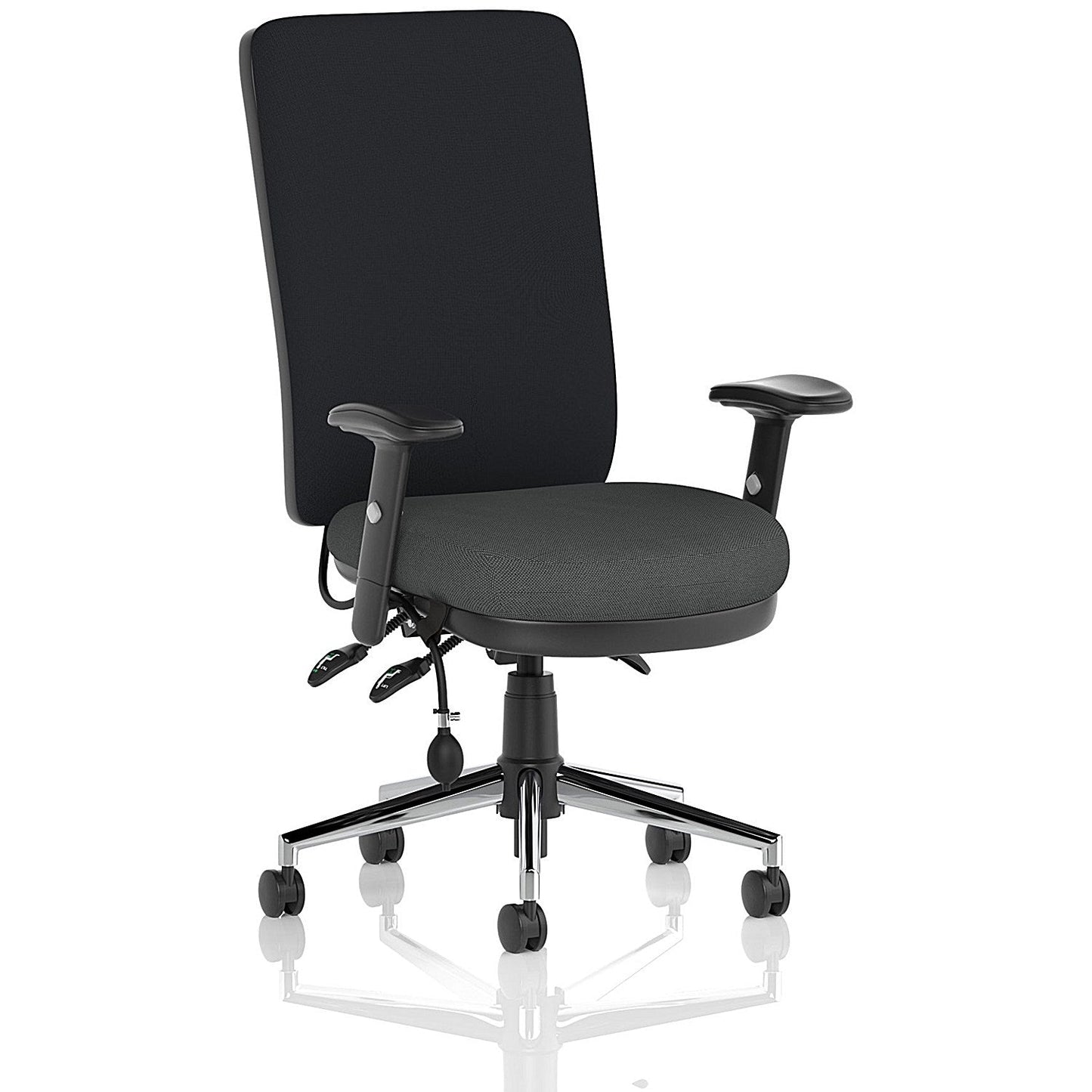 Chiro High Black Back Chair, Height Adjustable Arms, Quest Mussel Easy2Order : KCUP2640