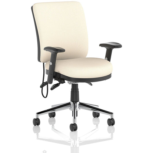 Chiro Medium Back Chair, Height Adjustable Arms, Quest Salt Easy2Order : KCUP2701