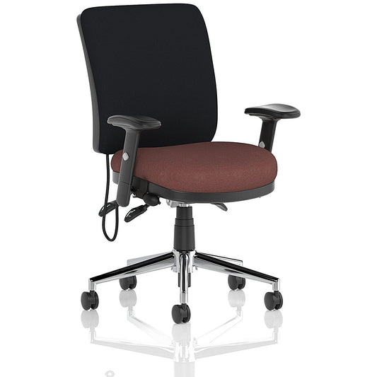 Chiro Medium Black Back Chair, Height Adjustable Arms, Rivet Forge Easy2Order : KCUP2705